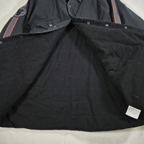 Harley Davidson Black Button Up Heavy Motorcycle Jacket Men's 3XL - Picture 8 of 12